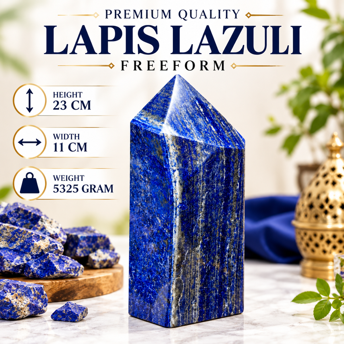 Lapis Lazuli Freeform Statement Tower – 5325g | 23cm
