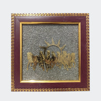 7 Horses Pyrite Dust Vastu Frame | Good Luck, Wealth & Success Decor