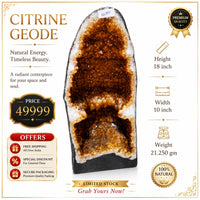 ⚡ LIMITED STOCK | Premium Citrine Geode Cave | 21.250 kg | 18 Inch | Free Shipping