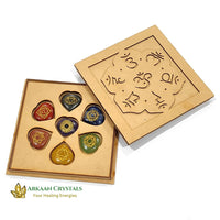Seven Chakra Reiki Stone Set Natural With Certified Heart Shaped With Mantra Box