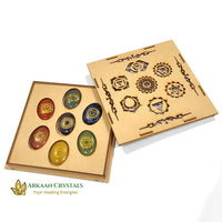 Seven Chakra Reiki Stone Set Natural With Certified Oval Shaped With Mantra Box